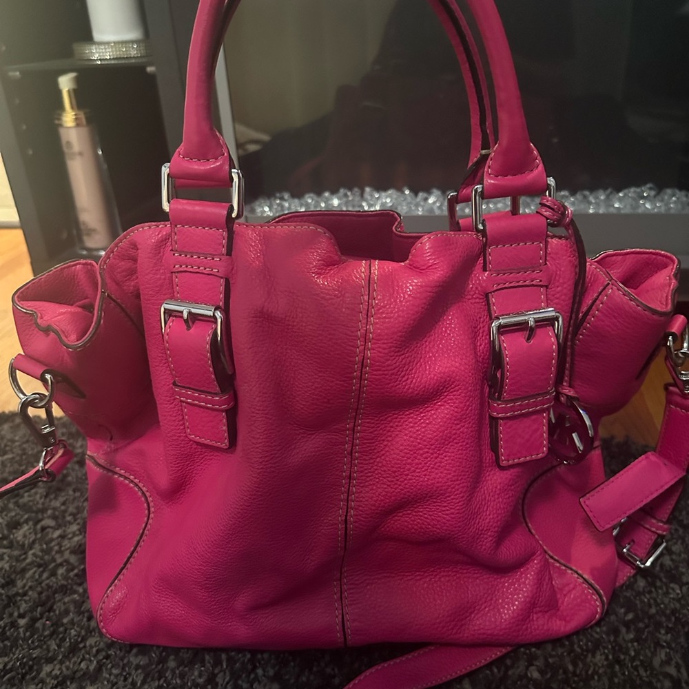 Pink Leather Women's Handbag